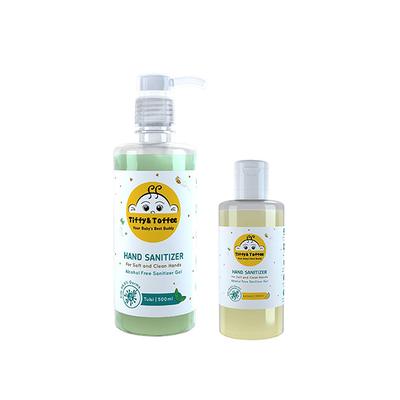Tiffy & Toffee Non-Alcoholic Hand Sanitizer - Tulsi 500 ml + Non-Alcoholic Hand Sanitizer - Lemon 100 ml - Baby Skin Care