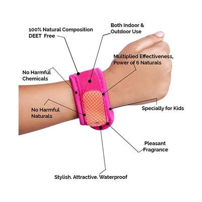 Baby Safety Inc Pink Mosquito Repellent Band (2 Refills + 6 Patches) - Mosquito Repellent