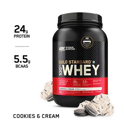 Optimum Nutrition (ON) 100% Whey Gold Standard Powder - Cookies & Cream 2 lb - Whey Proteins