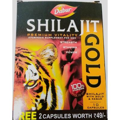 Dabur Shilajit Gold Capsule 10's (Free 2 Capsules worth Rs.49) - Sexual Healthcare