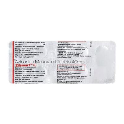 Zilsmart 40mg Tablet 10'S - Hypertension-Ang