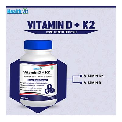 Healthvit Vitamin D + K2 Capsule 60's - Multi-Vitamins