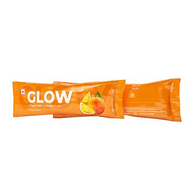 Zeonutra Glow Collagen Peptide with Vitamins Sachet - Orange Flavour 30's - Calcium And Minerals