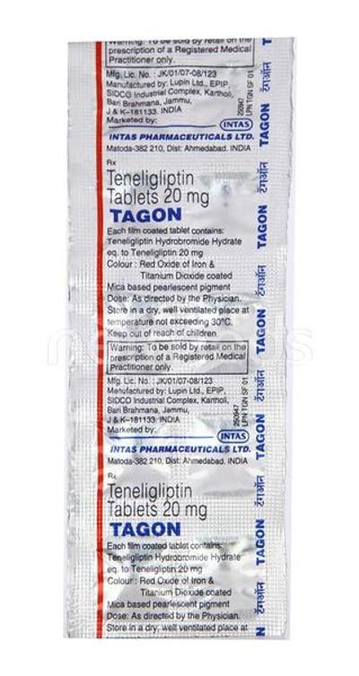 Tagon 20mg Tablet 10'S - Diabetes-Ant