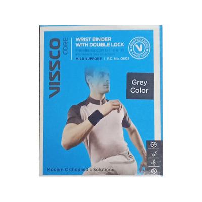 Vissco Core Wrist Binder with Double Lock Mild Support - Standard (Grey) (0603) - Hand/Wrist Supports