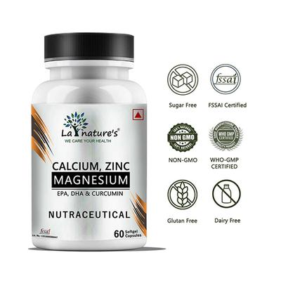 La Nature's Calcium, Zinc Magnesium Softgel Capsule 60's - Calcium And Minerals