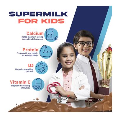 Gritzo SuperMilk Kids Nutrition Drink Powder (13+ yrs) - Double Chocolate 400gm - Nutritional Supplement