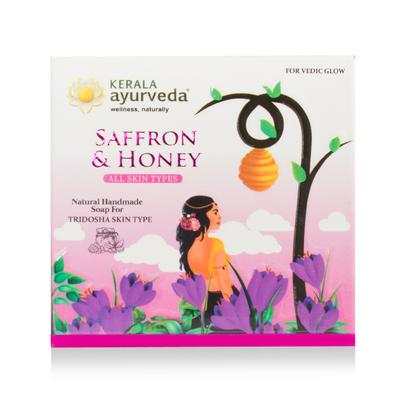 Kerala Ayurveda Natural Handmade Soap (All Skin Type) - Saffron & Honey 100 gm - Soaps