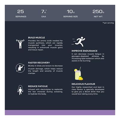 Nutrabay Pro EAA + Electrolytes - Lemon Lime 250 gm - Amino Acids