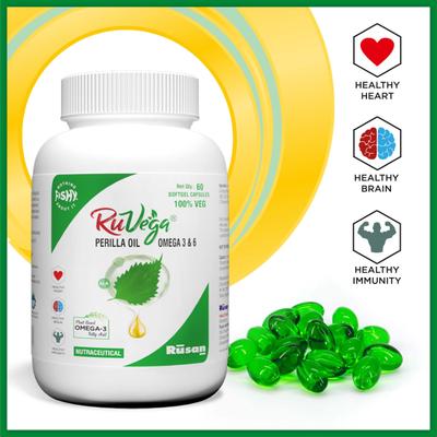 Ruvega Perilla Oil Omega 3 & 6 Capsule 60's - Omega Fish Oil Fatty Acids