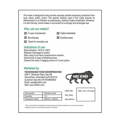 Indiklin N95 5 Layer Face Mask (Pack of 3) - Face Mask
