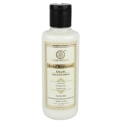 Khadi Natural Herbal Moisturizer - Almond & Saffron 210 ml - Personal Care (Ayush)
