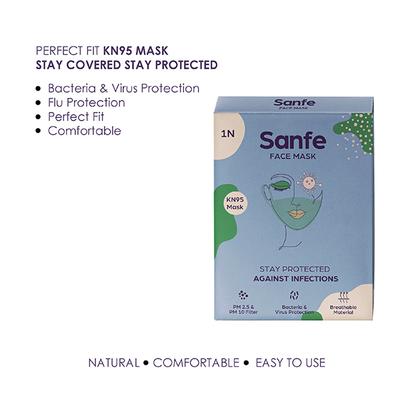 Sanfe Safe & Healthy Combo (Sanfe KN95 Face Mask + Sanfe Space Organics Hand Sanitizer 500 ml) - Face Mask