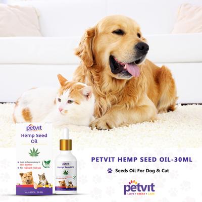 Petvit Hemp Seed Oil - All Breeds of Dogs & Cats 30 ml - Pet Grooming