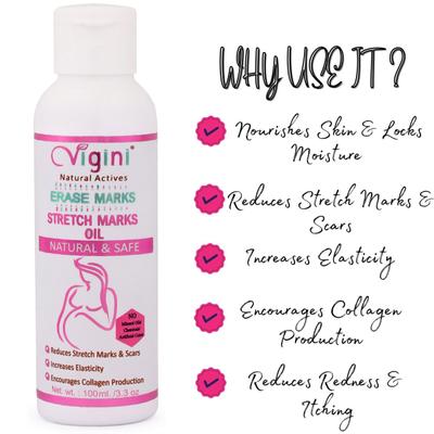 Vigini Erase Stretch Marks Cream 100 ml + Erase Marks Stretch Marks Oil 100 ml - Intimate Care