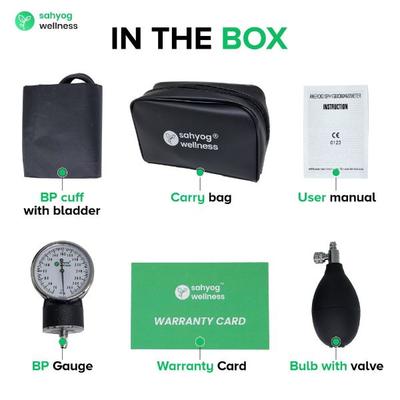 Sahyog Wellness Manual Aneroid Sphygmomanometer Blood Pressure Monitor - Black 1's - Blood Pressure Monitor Device
