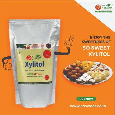 So Sweet 100% Natural Sugarfree Sweetener Xylitol Powder 1000 gm - Sugar Substitute
