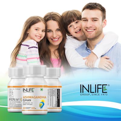 INLIFE Ashwagandha Ghan Capsules 60's - Ashwagandha