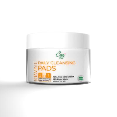 CGG Cosmetics Vitamin C Daily 2 in 1 Cleansing Pads - Normal to Oily Skin 50's - Face Wash & Cleansers