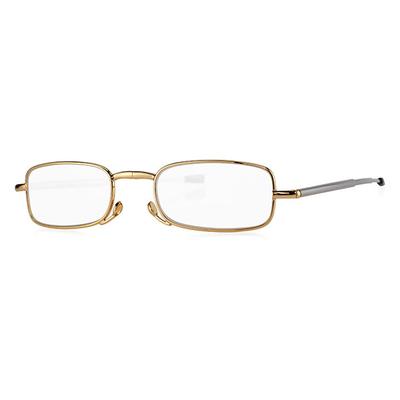 Klar Eye Fold Full Rim Metal Power K-5011 Reading Glass - Gold, 3.25 Power - Men Eyeglasses