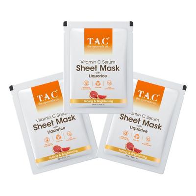 TAC The Ayurveda Co. Sheet Mask - Vitamin C Serum (Pack of 3 x 20 ml) 1's - Sheet Masks
