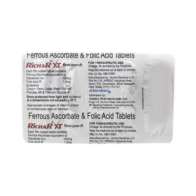 Richar XT Tablet 10'S - Iron Supplement/Anaemia-Vma