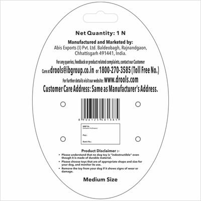 Drools Non-Toxic Rubber Dog Chew Bone Toy, Puppy/Dog Teething Toy (Medium) - 5 inches 1's - Pet accessories