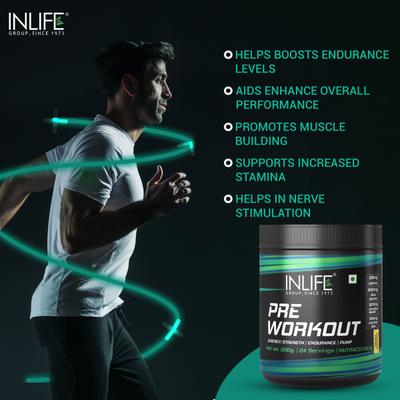Inlife Pre Workout Powder - Pineapple Flavour 200 g - Workout Essentials