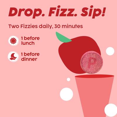 Plix Original Apple Cider Vinegar Effervescent Tablet - Apple Burst (Pack of 4 x 15's) 1's - Weight Loss