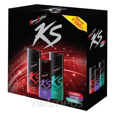Kamasutra Deodorant Combo Pack (Spark, Urge & Dare) 375 ml - Men Deodorants/Roll-Ons