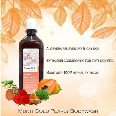 Mukti Gold Pearly Bodywash 250 ml - Shower Gels & Body Wash