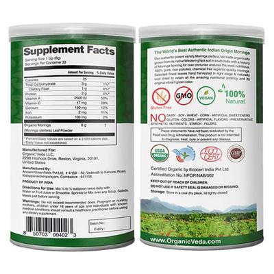 Organic Veda Moringa Leaf Powder 454 gm - Pure Herbs