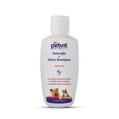 Petvit Detangle & Shine Shampoo - For All Breeds Dogs & Cats 200 ml - Pet Grooming