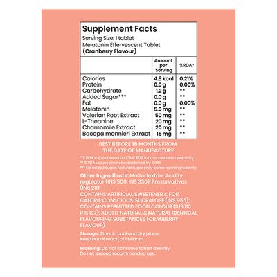 SuprFit Sleep Melatonin Effervescent Tablet - Cranberry Flavour 20's - Multi-Vitamins