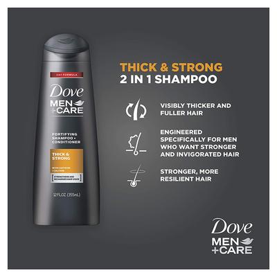 Dove Men + Care Fortifying Shampoo + Conditioner - Thick & Strong with Caffeine + Calcium 355 ml - Shampoos