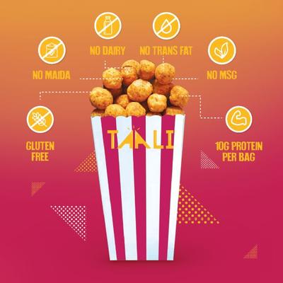 Taali Protein Puffs Combo 60 gm Each (Smoky Barbeque + Tomato Basil + Cheese & Herbs + Pudina Punch + Cream + Masala Mania) - Nutritional Bars