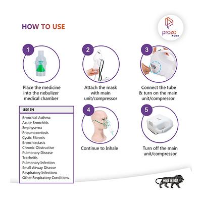 Prozo Plus Compact Compressor Nebulizer - White - Nebulizers / Vaporizer