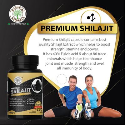 Wild Vedic Naturals Premium Shilajit Capsule 60's - Health Products