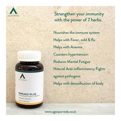 Age Ayurveda Sugar Free Immunity Kit (Immuno Plus Veg.Capsule 60's + Chyawan Cap Veg.Capsule 60's + Nasja Oil 30 ml) - Health Products