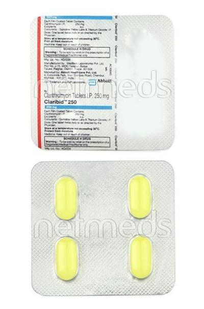 Claribid 250mg Tablet 4'S - Bacterial Infections-Mac