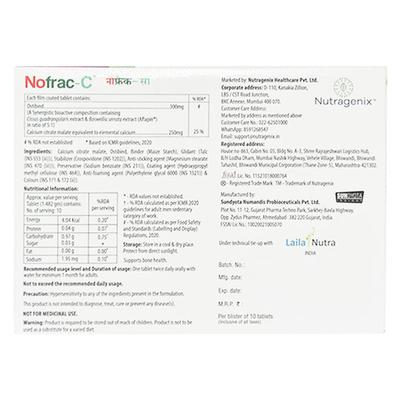 NOFRAC C Tablet 10's - Supplements-Sup
