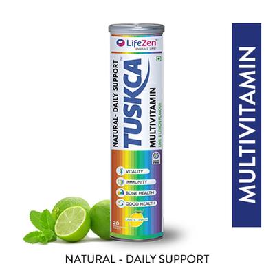 LifeZen Tuskca Multivitamin Effervescent Tablet - Lime & Lemon 20's - Multi-Vitamins