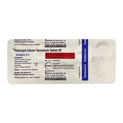 TAMDOSIN 0.4mg Tablet 10's - Bladder And Prostate Disorders-Dru