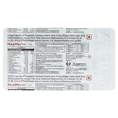 MAXNERVE PG Soft Gelatin Capsule 10's - Neuropathic Pain-Dru