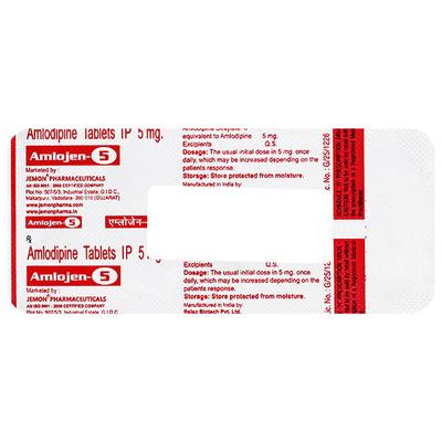 AMLOJEN 5 Tablet 10's - Hypertension-Cal