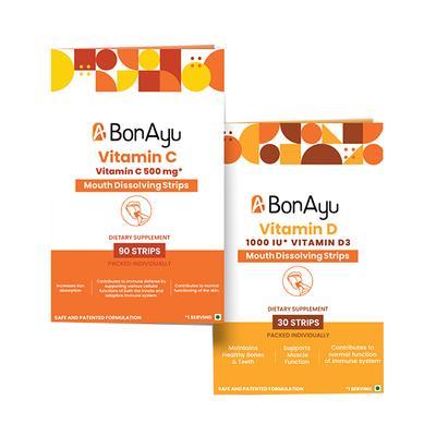 Covid-19 Immunity Booster Pack (Vitamin C Strips + Vitamin D Strips) 120's - Vitamin C