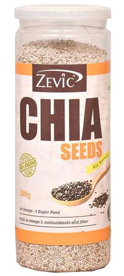 Zevic White Chia Seeds 200 gm - Nutritional Bars