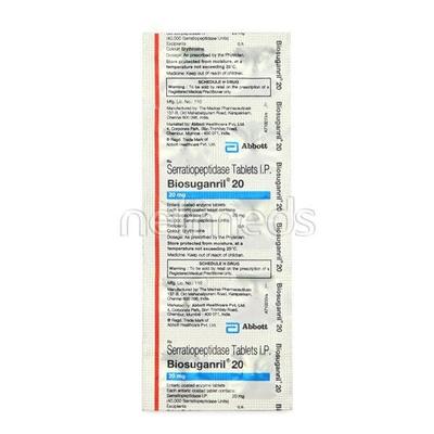 Biosuganril 20mg Tablet 10'S - Pain relief-Ant
