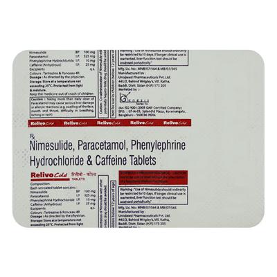 RELIVO COLD Tablet 10's - Cough And Cold-Cou