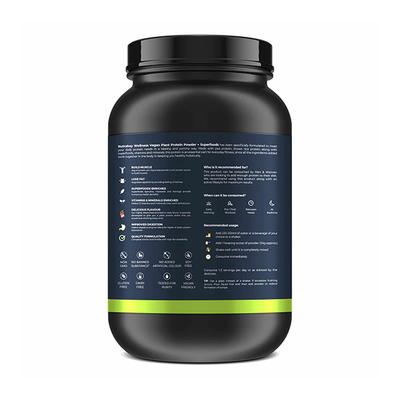 Nutrabay Wellness Vegan Plant Protein + Superfoods - Rich Chocolate 1 kg - Whey Proteins